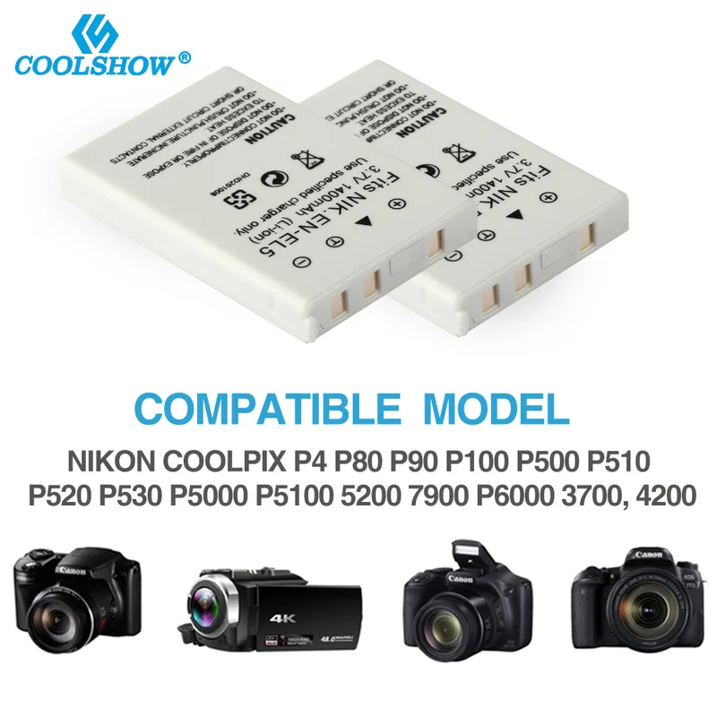 ENEL5 EN EL5 EN-EL5 1400mAh Bateria para Nikon Coolpix P90 P100 P5000 P5100 5200 7900 P6000 P500 P510 P520 530 Baterias Da Câmera