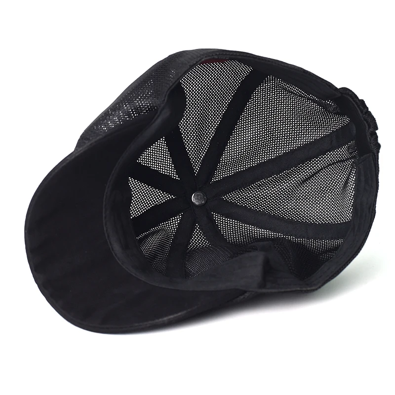 Sombrero de malla transpirable para hombre y mujer, Boina retro, informal, unisex, salvaje, octogonal, visera, primavera y verano