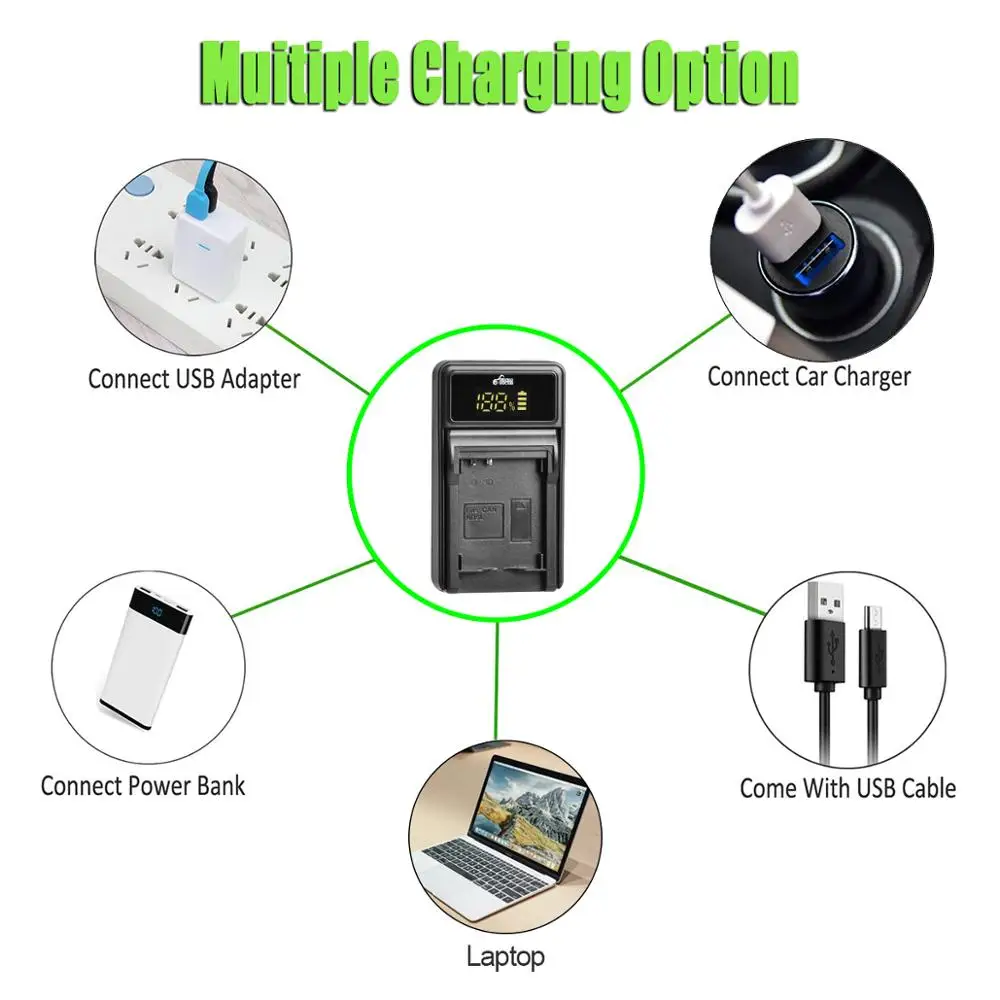 NB-5L Li-ion Battery NB5L LED Fast USB Charger For Canon PowerShot S100 S110 SD790IS SD850IS SD870IS SD880IS SD890IS SD970IS