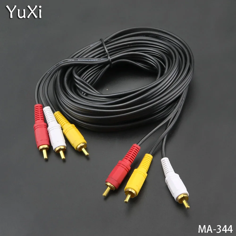 YuXi 3RCA maschio a 3 RCA maschio composito Audio Video AV cavo spina 3X RCA cavo Audio vendita al dettaglio e all'ingrosso 1.5M 3M 5M sostituire