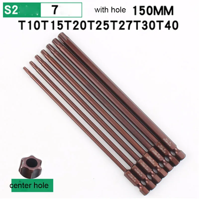 

1Pc 150mm Magnetic Torx Screwdriver Bits Set 1/4 Hex Shank Electric Screwdriver head T10,T15,T20,T25,T27, T30,T40 hand tools