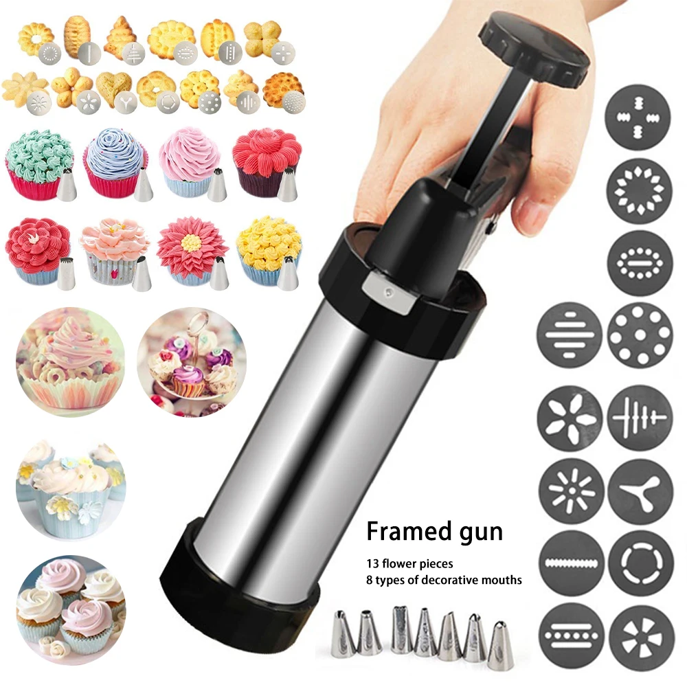 Biscuit Maker Cookie Gun Machine Cookie Making Cake Decoration Press Molds Pastry Piping Nozzles Cookie Press Kit