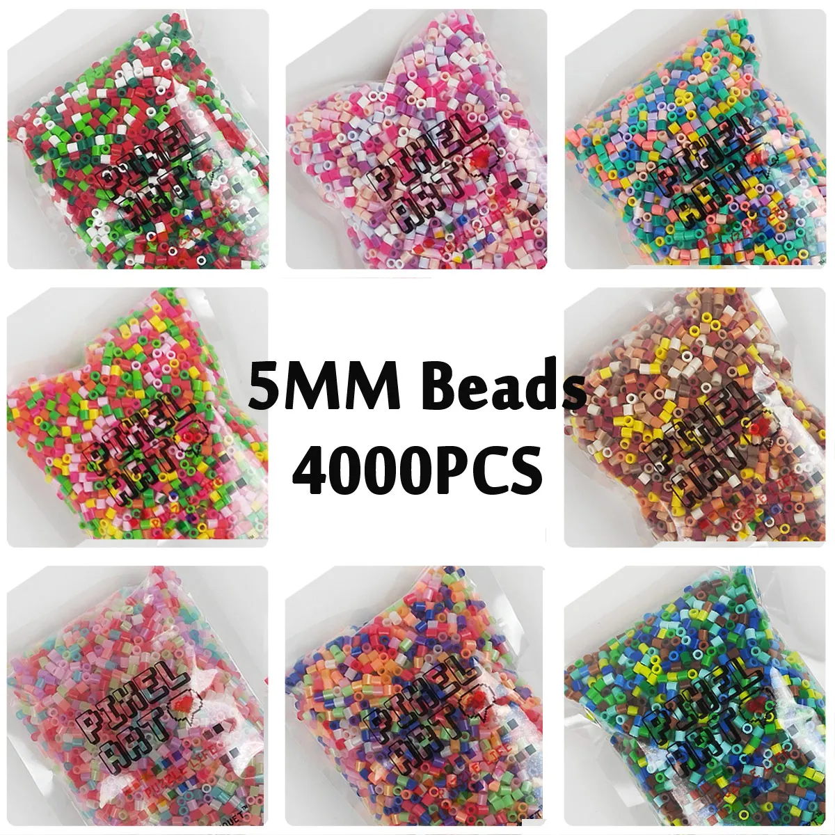 

5MM Iron Beads 4000PCs Pixel Puzzle Iron Beads Mix Colors for kids Hama Beads Diy High Quality Handmade Gift toy