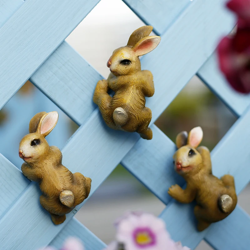 3Pcs Garden creative animal pots hanging rabbit decoration courtyard balcony layout flower pots fish tank bunny pendant ornament