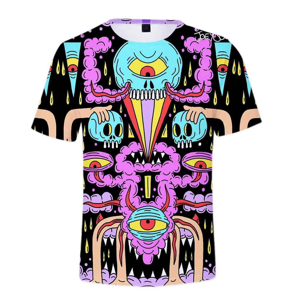 Camiseta con estampado 3D de Graffiti para hombres y mujeres, camisa divertida de manga corta con cuello redondo, estilo Harajuku, ropa de calle de verano, 2021