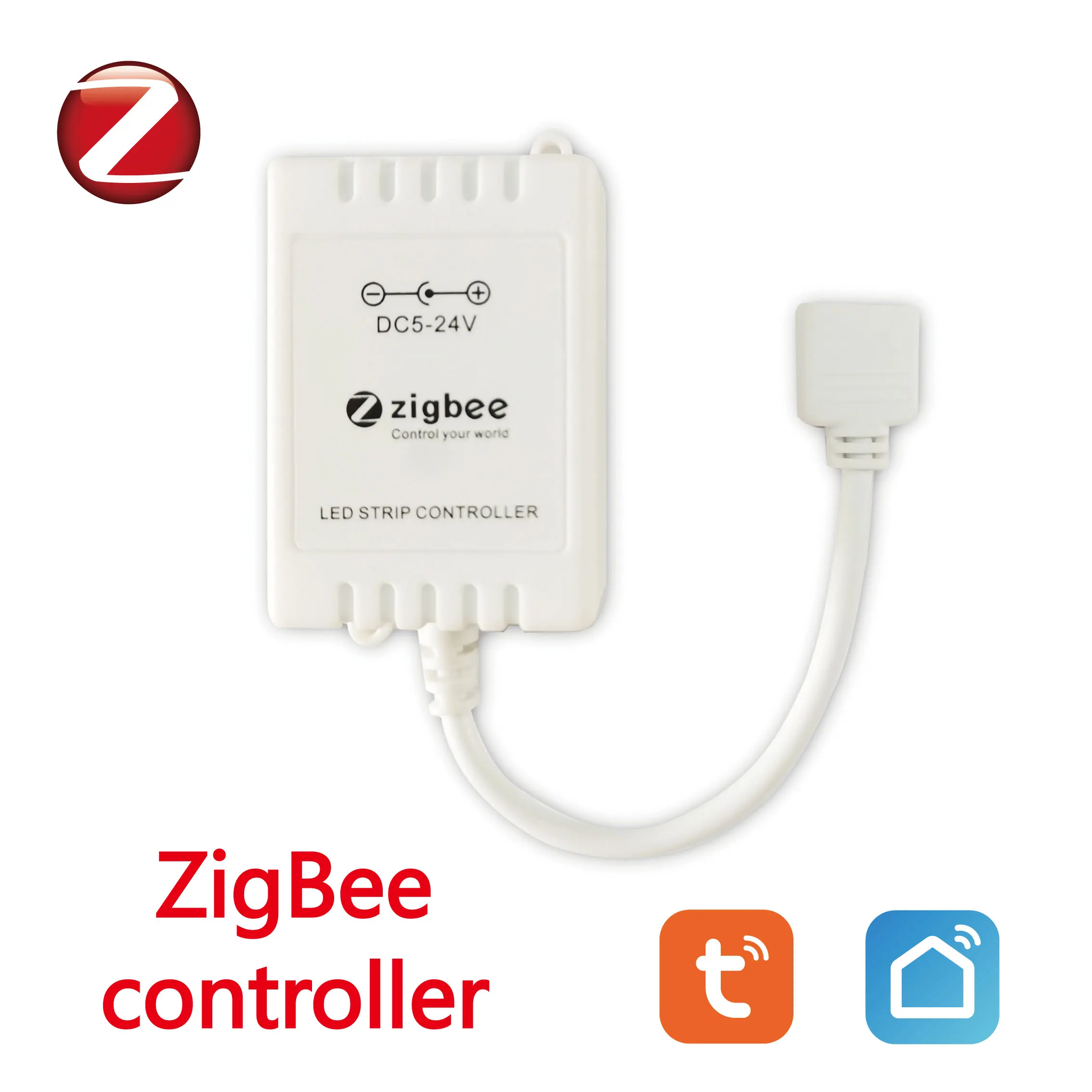 Tuya Zigbee Controller RGB RGBCW For Light Strip 5V-24V Smart Led Controller Smart Life APP Alexa Google Home