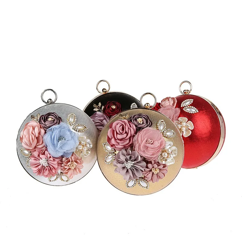 

New product cute flower bag ball bag dinner bag handbag girl bag bridal bag Luxury Evening Bag Wedding Clutches