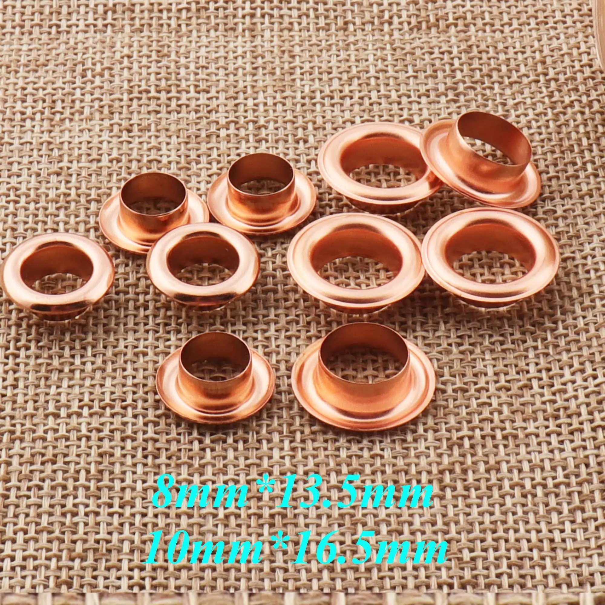 100 PCS Fém Rózsi Arany Szegfű Puskacső Átmérő 8mm 10mm eyelets grommets vel washers bőrből Olajfestmény Zsák Látlelet Női táska Szegfű