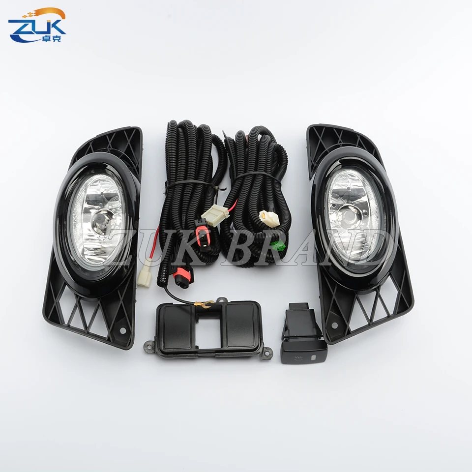 ZUK For CIVIC FD 2009-2011 Front Bumper Fog Lamp Fog Light Additional Set Foglight Upgrade Kit With Swith and Wire Harness