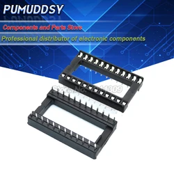 10PCS DIP-24 Wide body Square Hole 24 Pins 2.54MM DIP24 IC Sockets Adaptor Solder Type IC Connector