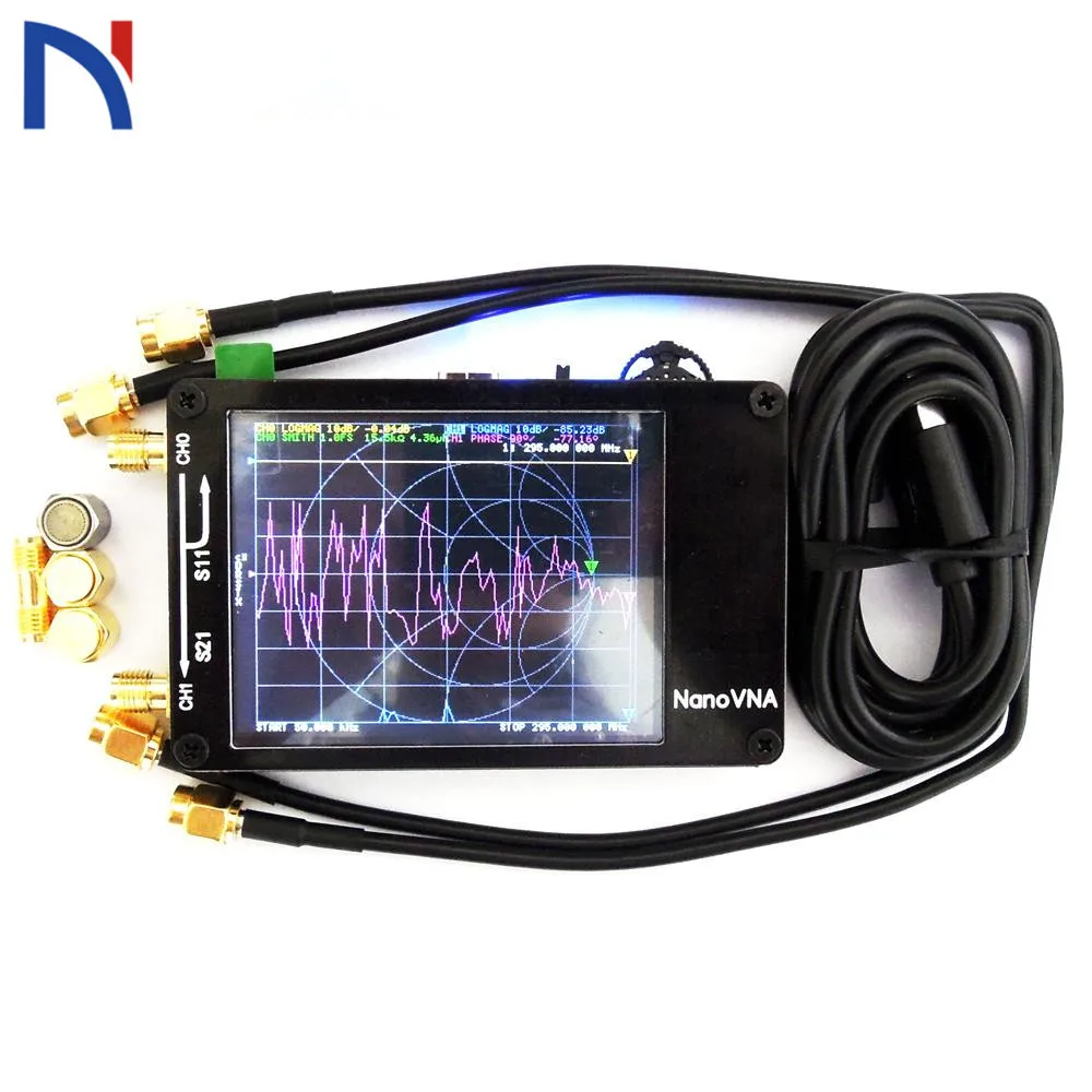 

NanoVNA Векторный анализатор сети HF VHF UHF, 2,8 дюйма, с сенсорным ЖК-дисплеем, 50 кГц-300 МГц, антенный анализатор с аккумулятором, цвет черный/белый
