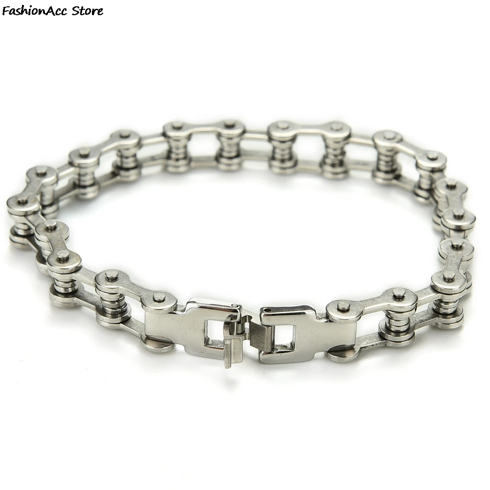 Pulsera de acero de titanio para hombre, brazalete de cadena Punk, joyería de moda para motocicleta, 1 ud.