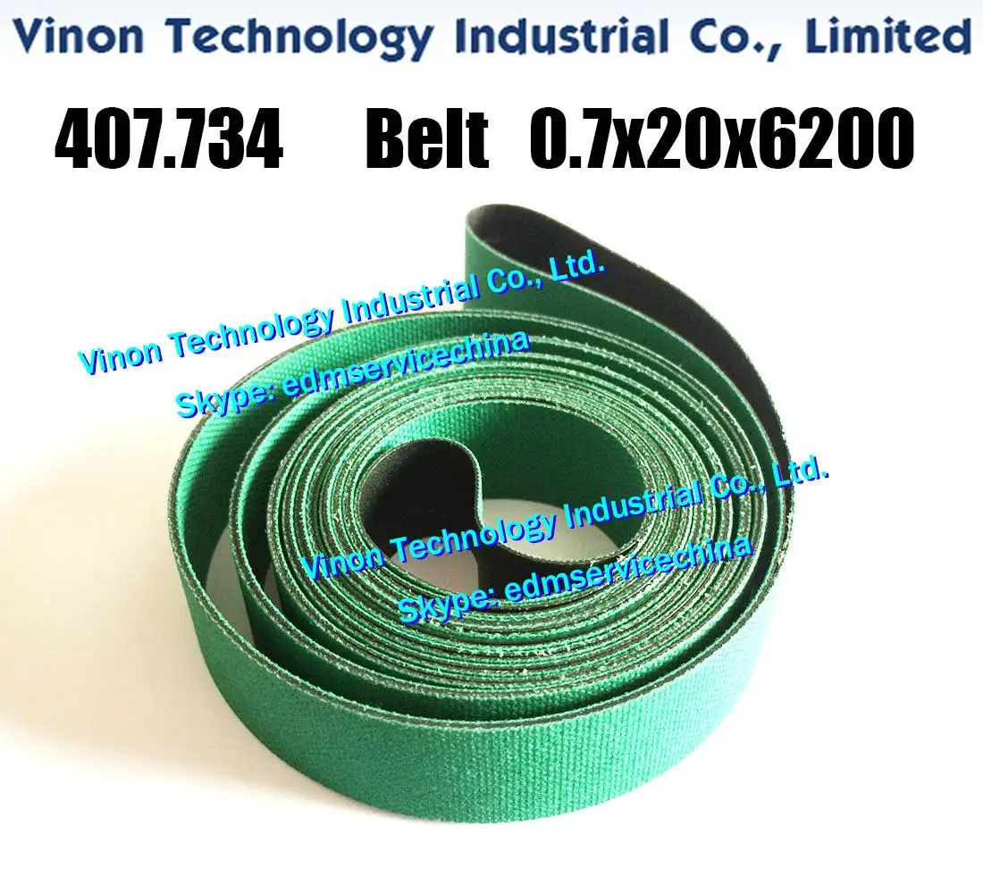 407.734 edm Conveyer Belt 0.7x20x6200mm for AC150,AC170,HSS series wire-cut edm machine. EDM WEAR PARTS Flat Belt 407.734.3