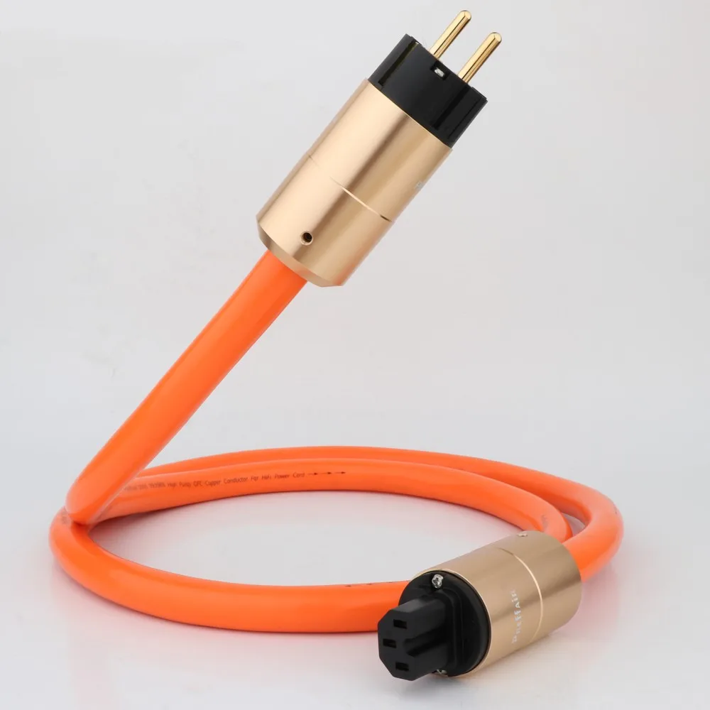 Preffair D505 5N OFC Pure Copper European standard Power Connector US/EU Schuko Power Cord AC Mains Power Cable ​Power line