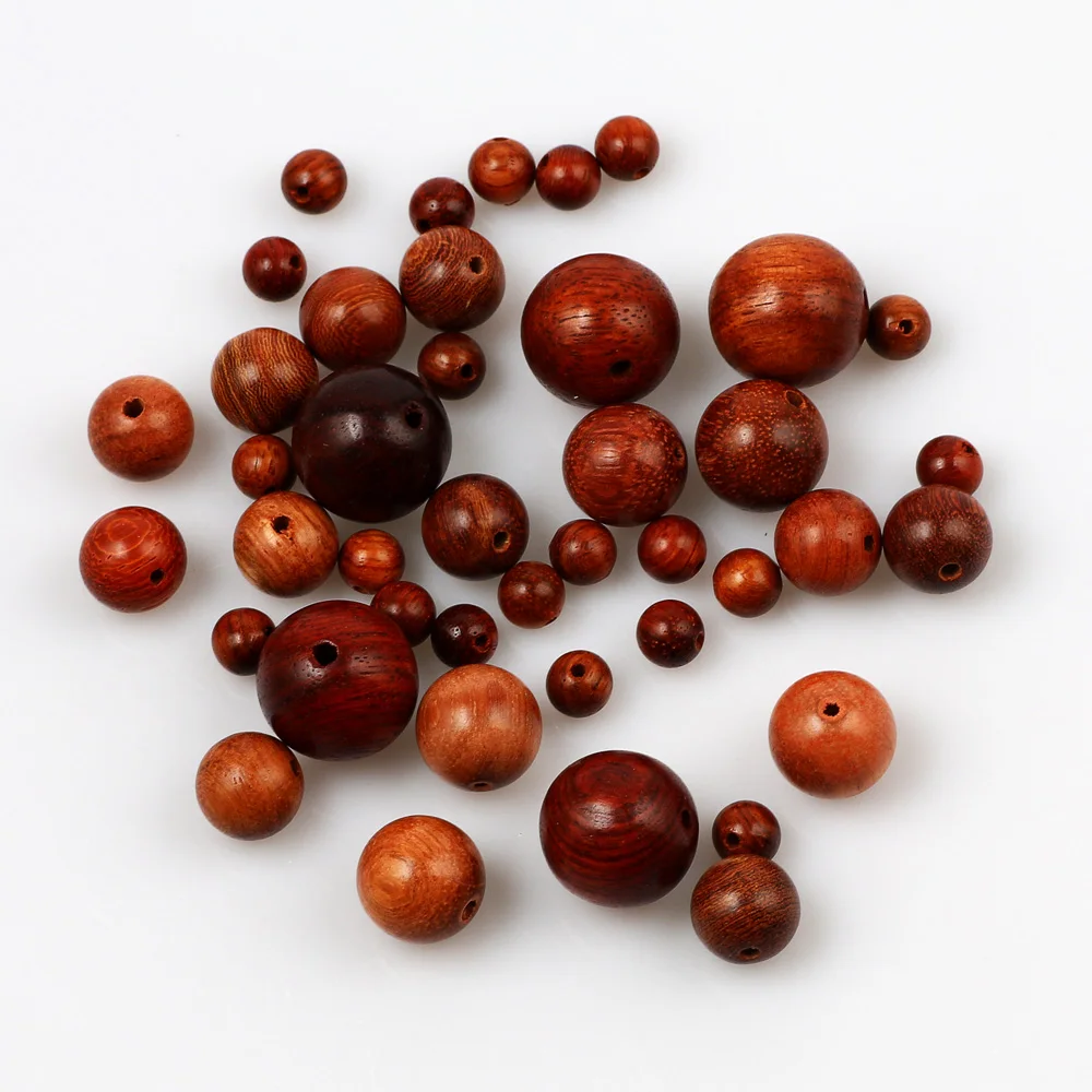 6/8/10/12/15mm Burmese Rosewood Wooden Spacer Beads Round Balls Natural Wood Loose Beads For Jewelry Making Diy Accessories