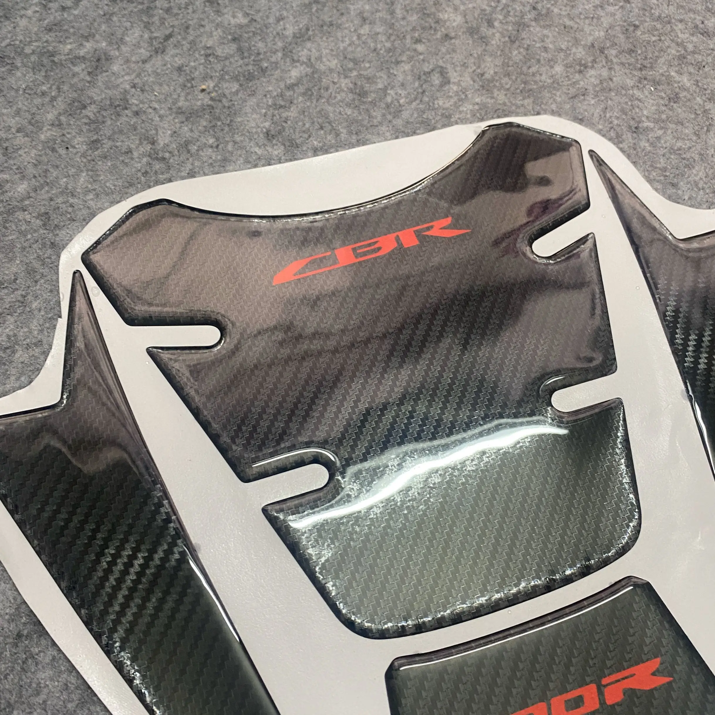 FOR Honda CBR500R 2014 2015 White Motorcycle Tank Pad 3D Gel Protector 3D carbon fiber pattern fuel tank sticker