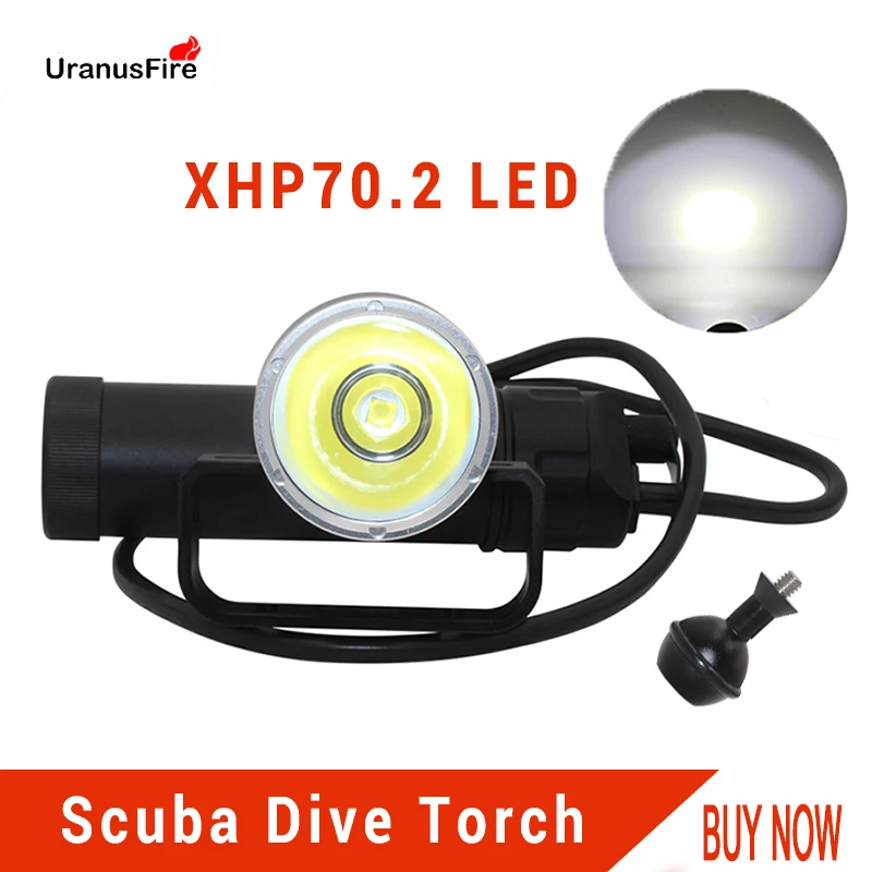 Uranusfire XHP70.2 LED kanister lampa nurkowa 4000lm wodoodporna latarka do nurkowania podwodne wideo latarka zasilana 8*18650