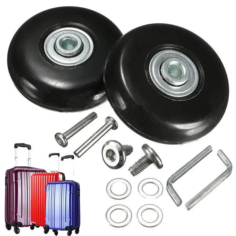 New 2 Set Luggage Suitcase Replacement Wheels Repair OD 50mm Axles Deluxe Useful New