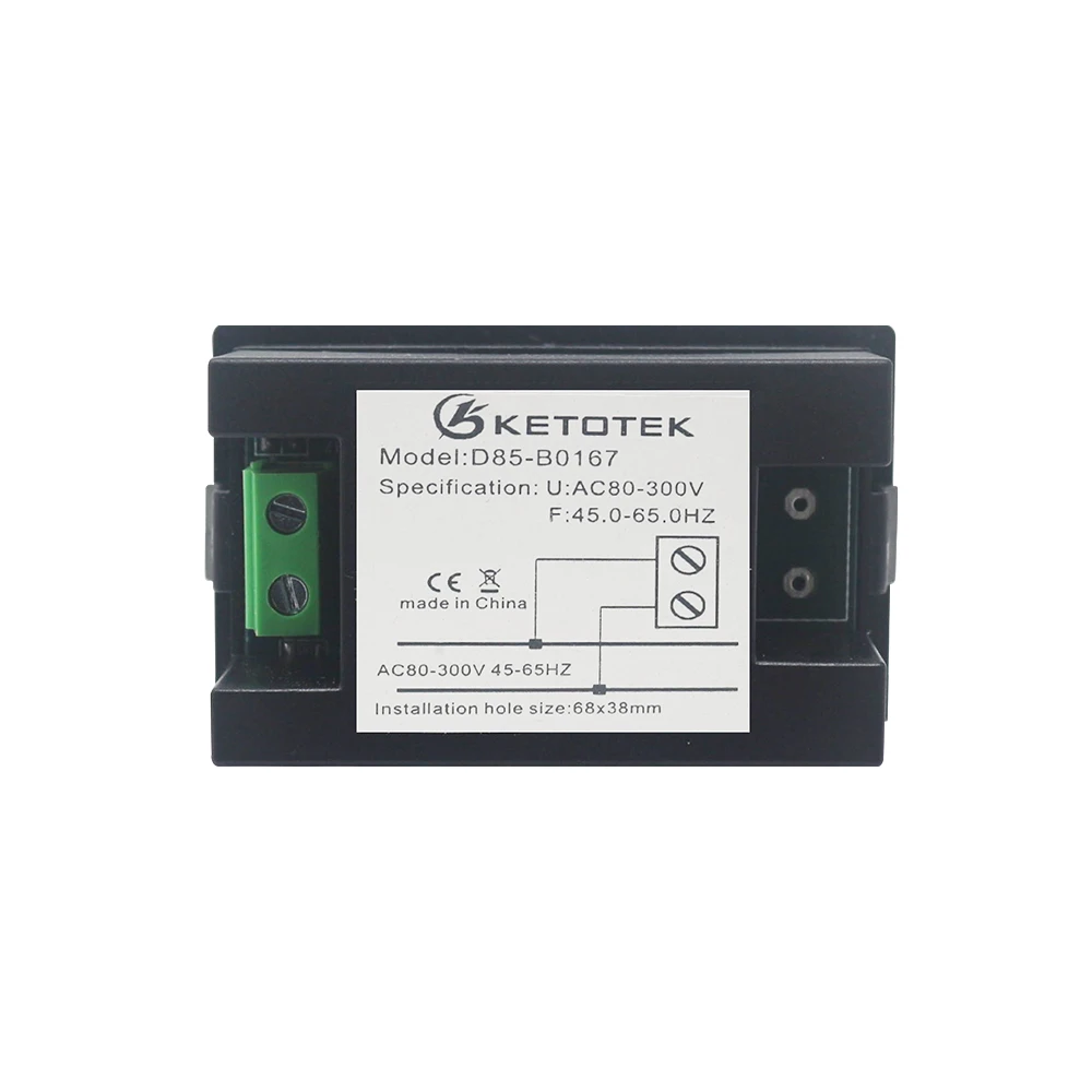 Dual Display Spanning Frequentie meter AC 80-300.0V 45-65HZ Frequentie Teller Voltmeter Hertz/HZ Meter met Rode Led