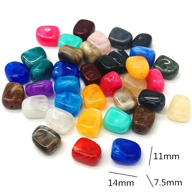 10pcs 14mm Imitation Stone Beads for Jewelry Making Bracelet Pendant DIY