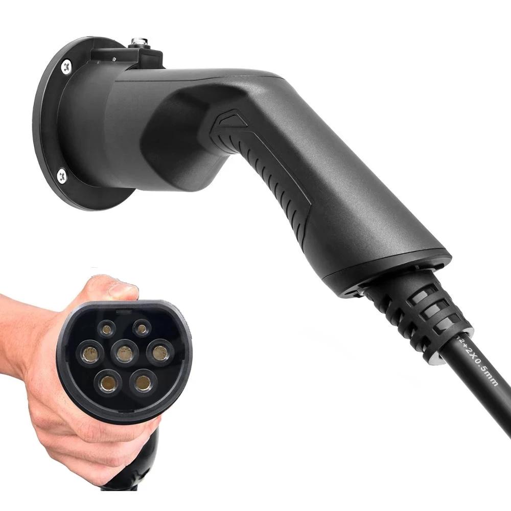 Support de câble de chargeur EV niveau 2 pour connecteur de type 2 EVSE IEC 62196-2, prise factice