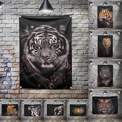 Animal Roaring Lion Tiger Poster Flag 3*5FT 90*150CM Hang Home Decoration Wall Banner Metope Adornment 4 Grommets Custom