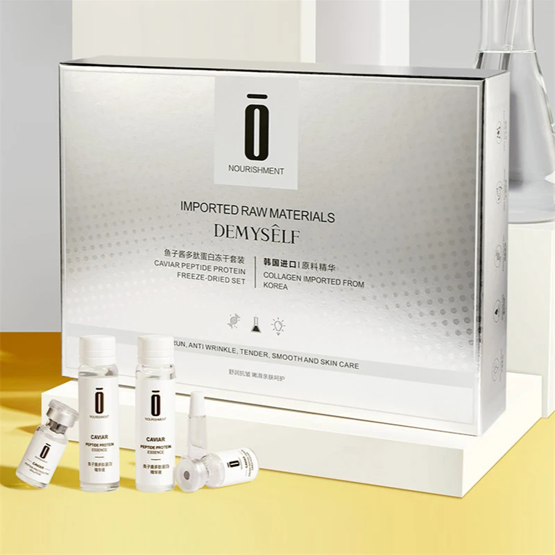 Lyophilized Powder Serum Peptide Protein Skin Care Set Caviar Essence Brighten Repair Face Tone Anti Wrinkles Anti Aging Whiten