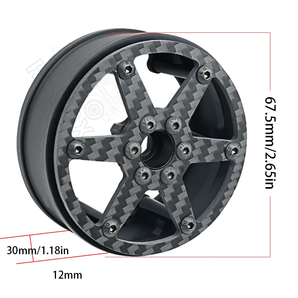 Carbon Fiber 2.2 inch Rims Hub for 1/10 RC Crawler Car Axial SCX10III AXI03003 RBX10 RR10 Wraith 90048 90018 TRX4