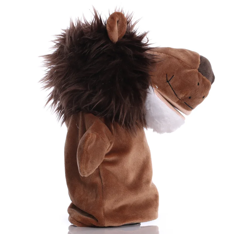 25cm Animal Hand Puppet Lion Plush Toys Baby Educational Hand Puppets Cartoon Pretend Telling Story Doll Toy  for Children Kids