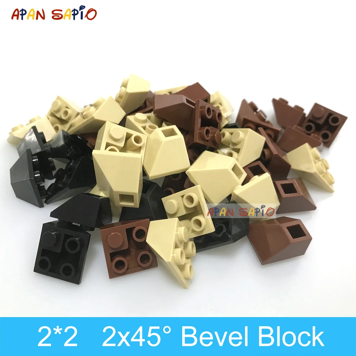 200pcs DIY Building Blocks Double Bevel Bricks 2x2Dots Educational Creative Plastic Compatible With 3676 Toys for Children