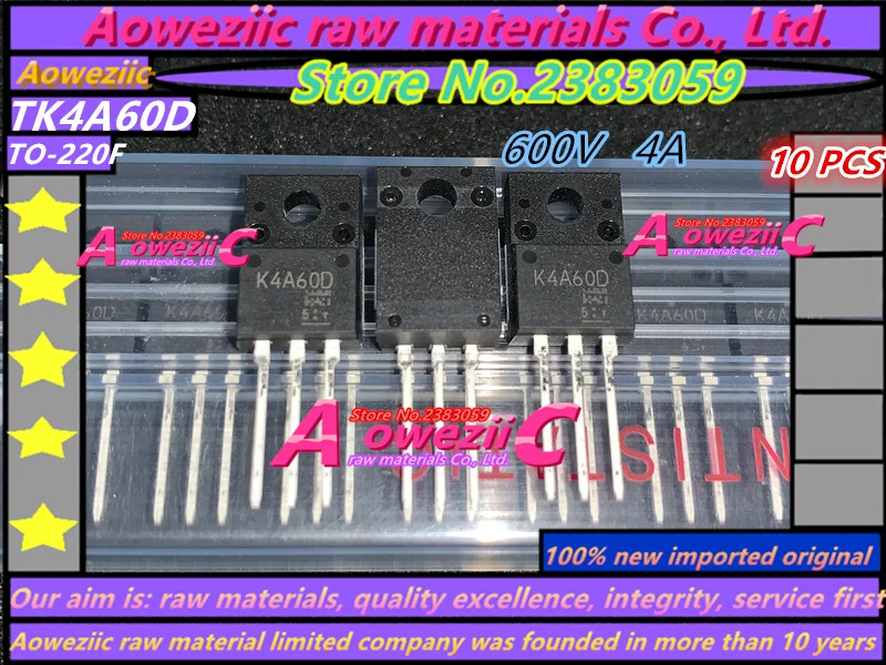 Aoweziic 100% 신규 수입 원래 TK4A50D K4A50D TK4A60D K4A60D TK4A60DB K4A60DB TK4A60DAR K4A60DAR TK4A65DA K4A65DA TO-220F