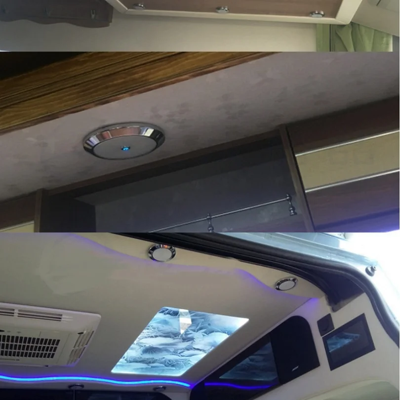 Chrome LED Dome Lights φ74mm12Volt DC Interior Ceiling Roof Lamp for RVs Auto Caravan SUV Camper Trailer Motorhome Yachts Marine