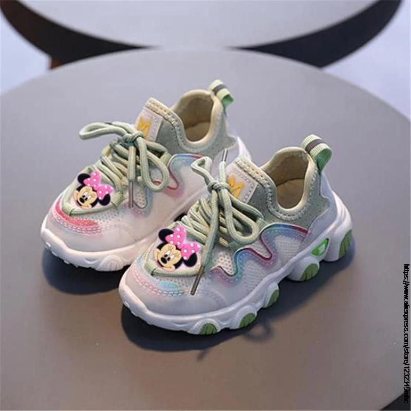 Spring/Autumn Mickey Minnie Girls Boys Toddler Shoes Casual Infant Sport Shoes Soft Bottom Comfortable Breathable Kid Sneaker