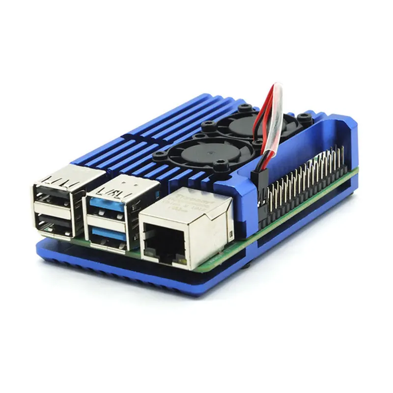 Raspberry Pi 4 с двумя вентиляторами, Модель B / 3B +/3B, 4 цвета