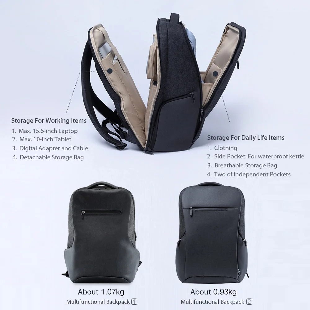 Oryginalny Xiaomi Mi Business Travel plecaki 2 wodoodporna otwarta torba 26L duża pojemność dla 15.6 Cal School Office Smart Laptop Bag