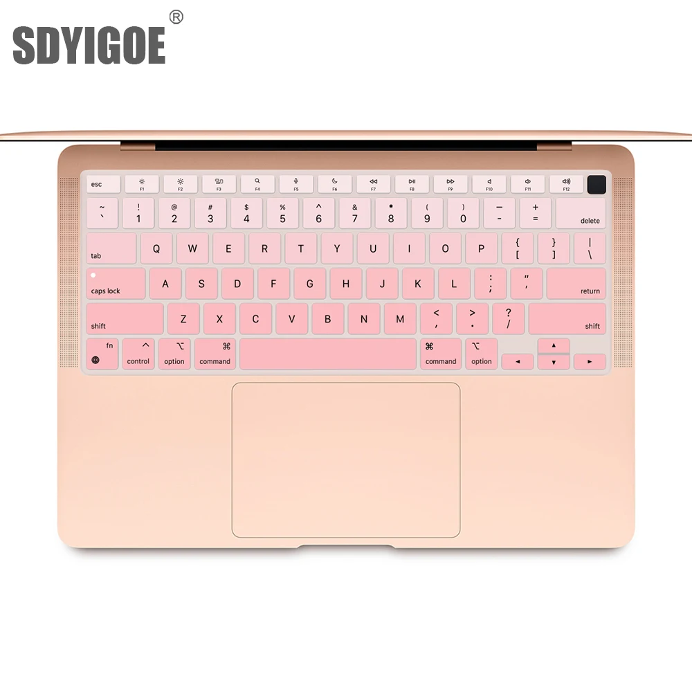 Laptop-Tastaturfolie für MacBook Air 13 M1 Chip A2337 Schutzhülle Silikon weiche Farbe Tastaturabdeckung Englisches Layout 2020 Neu