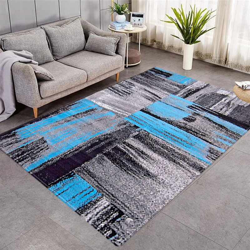 Geometric Patterns Printed Rugs Household Living Room 3D Printing Minimalism Room Decoration 3d Rug Non-slip Washable Small Rug