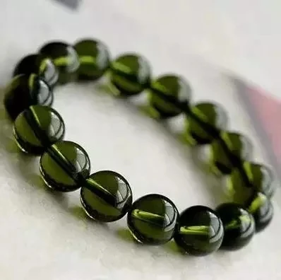 

Hot Sale A++ Natural Moldavite green aerolites crystal stone Bracelet energy apotropaic 22g-36g/ lot Unique Bracelet