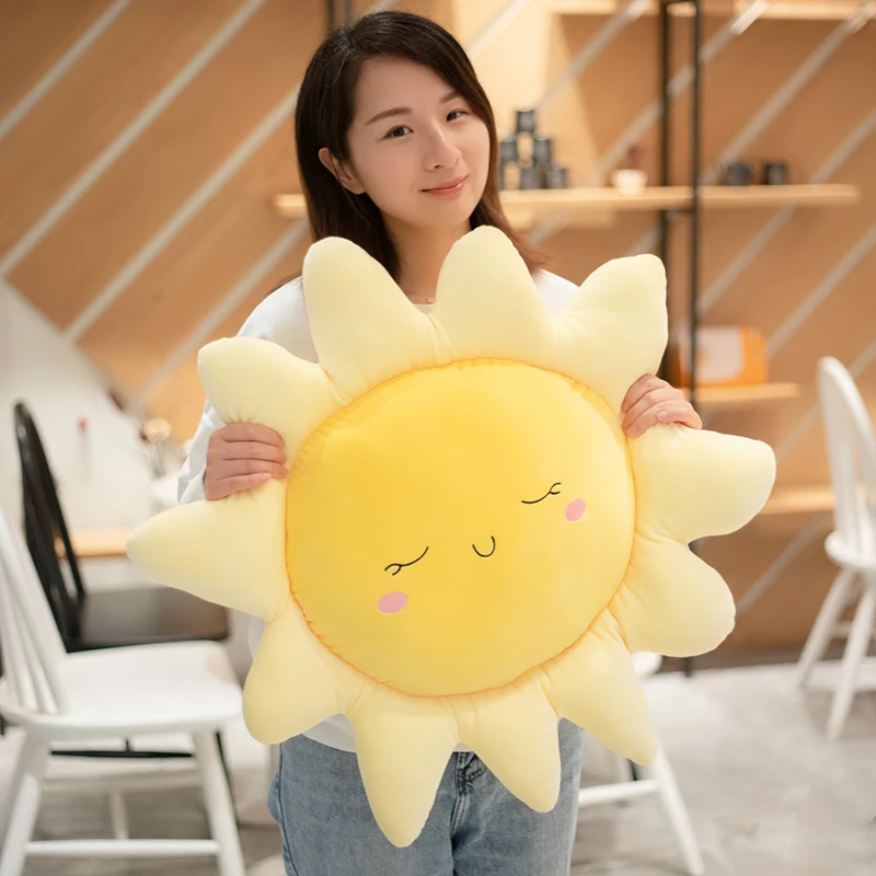 Cute Sun Cloud Plush Pillow Stuffed Soft Creative Plush Sun Cloud Toy Car Pillow Home Decor Kids Toys