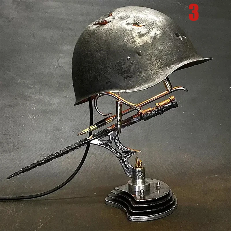 War Relic-Lámparas para decoración del hogar, decoración de escritorio, recuerdo de esa historia, iluminación de mesa, adorno, lámpara de mesa de carga Usb