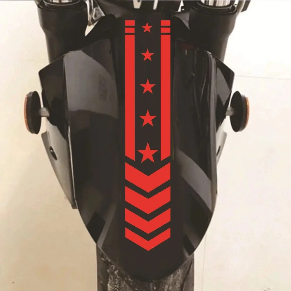 Motorcycle Fender Stickers Scooter Refit Decals Striped Reflective Stickers Decorative Waterproof Stickers Safety Warning Tape