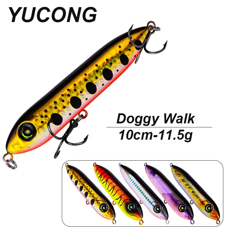 YUCONG 1PCS Pencil Lure 10cm-11.5g Noisy Fishing Lure Floating Stickbait Wobblers Doggy Walk Swimbait Hart köder duro cebo Isca