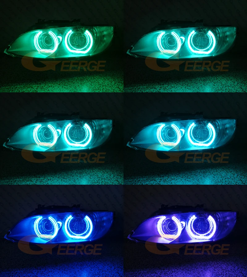 For BMW 3 Series E90 E91 E92 E93 M3 Coupe Cabriolet RF Remote Bluetooth APP DTM Style Multi Color RGB LED Angel Eyes Halo Rings
