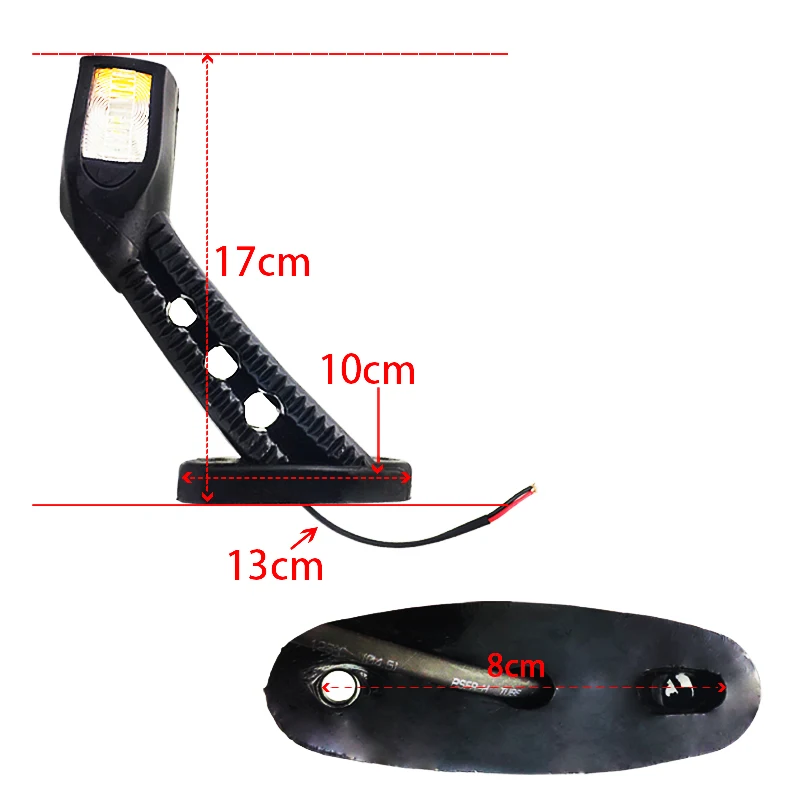 1pair 3 Face 10-30V Truck Trailer Auto 4 LED Side Marker Lights Stop Lamp Indicator Light Turn Signal Light Red White Amber