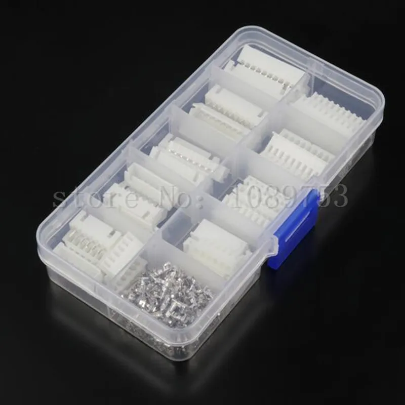 25 Sets Kit in Box 6p 7p 8p 9p 10pin 2.54mm Pitch Terminal / Housing / Pin Header Connector Wire Connectors Adaptor XH Kits