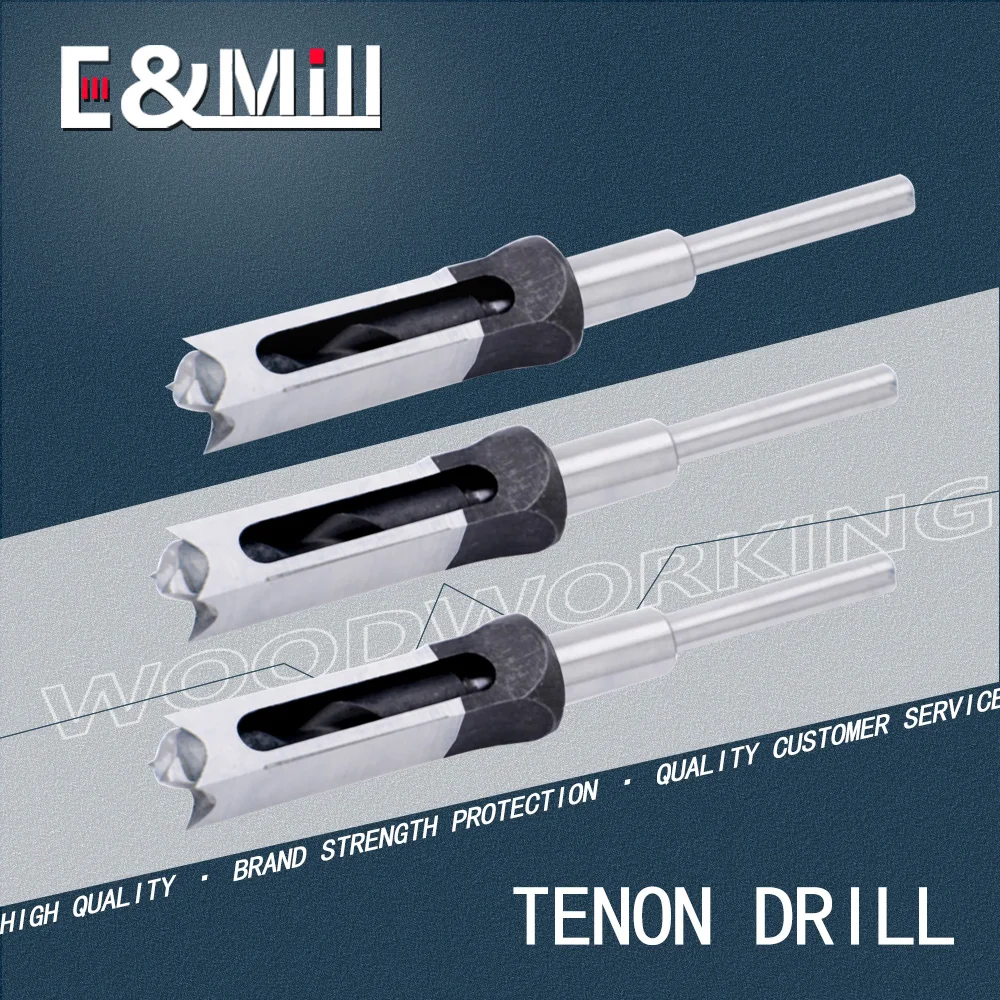 Woodworking Square Hole Drill Bit Punch Hole Opener Square Tenon Drill Square Hole Drill Tenon Drill Core Salad Drill Bit