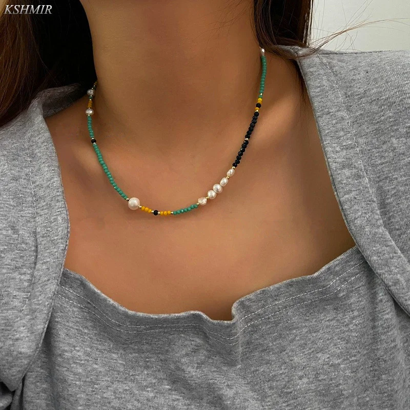 

women exquisite small freshwater pearls necklace handmade adjustable beaded choker fashion bohemian jewelry gifts wholesale
