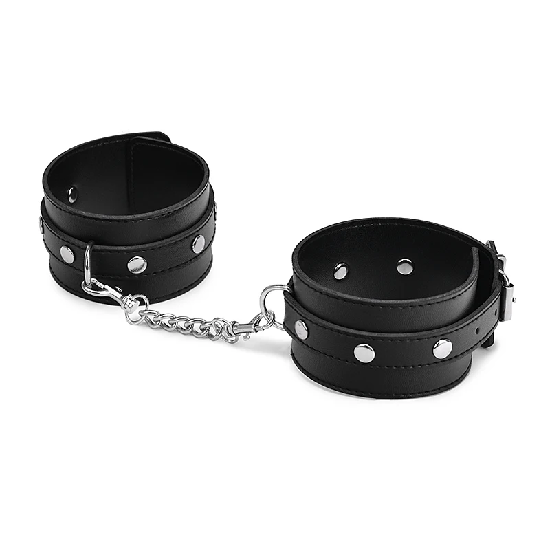 Black Leather Bondage Ankle Cuffs For Sex Bdsm Bondage Restraints Sex Accessories For Adults Game Sex Toys For Woman Couples