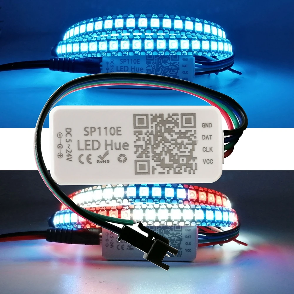 conduziu a luz esperta do pixel do controlador bluetooth para ws2811 ws2812b sk6812 rgb rgbw cor cheia tira conduzida sp110e 01