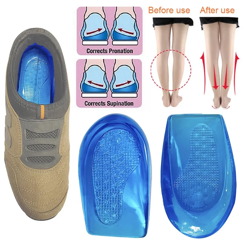 FOOTOUR Silicone Gel Insoles Heel Wedge Insoles Supination and Pronation Corrector Shoes Insert for Foot Alignment Feet Care